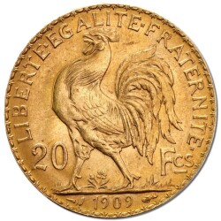 20 French Francs Marianne Rooster Gold Coin (1899-1914) - Valcambi