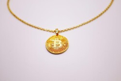 AgaKulche 14 Ayar Bitcoin Altın Kolye - 1