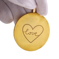 AgaKulche 2 Ounce 62.2 Gram Gold Handled Love Heart Motif Necklace (999.9) Purity - 1