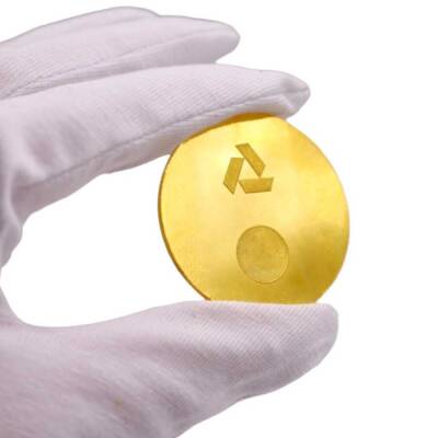 AgaKulche 2 Ounce 62.2 Gram Heart Motif Gold Coin (999.9) Purity - 2