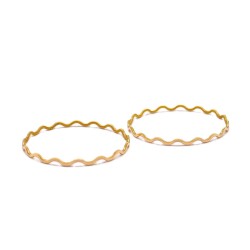 AgaKulche 20 gr 22 Carat Set of 2 Zigzag Gold Bracelets - 1