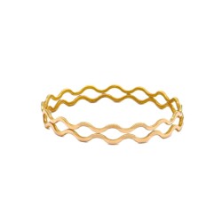 AgaKulche 20 gr 22 Carat Set of 2 Zigzag Gold Bracelets - 2