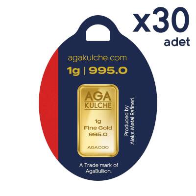 AgaKulche 24 Carat 30 Pieces of 1 gr Gold Bullion - 1