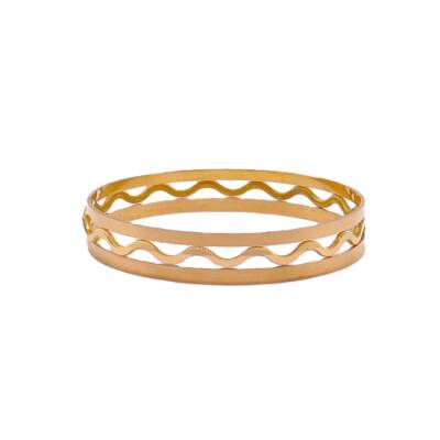 AgaKulche 30 gr 2 Ajda Matchsticks and 1 Zigzag 22 Carat Gold Bracelet - 3