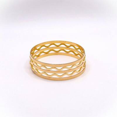  AgaKulche 50 gr 3 Ajda Matchsticks and 2 Zigzag 22 Carat Gold Bracelets - 3