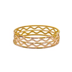 AgaKulche 50 gr 3 Good News and 2 Zigzag 22 Carat Gold Bracelet - 2