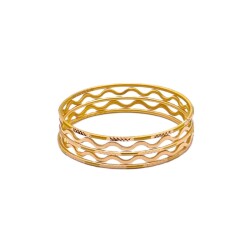 AgaKulche 50 gr 3 Good News and 2 Zigzag 22 Carat Gold Bracelet - 3