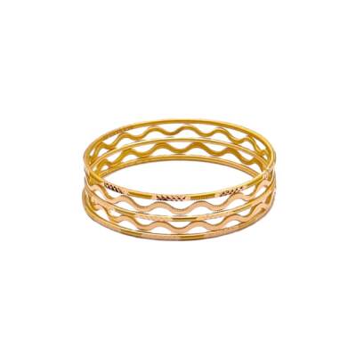 AgaKulche 50 gr 3 Good News and 2 Zigzag 22 Carat Gold Bracelet - 3