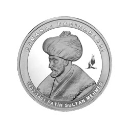 AgaKulche Fatih Sultan Mehmet 2022 1 Ons 31.10 Gram Gümüş Sikke Coin (925.0) - T.C Darphane