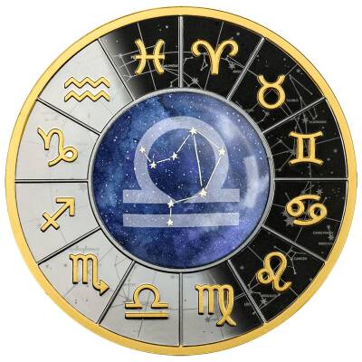 AgaKulche Horoscopes Series Libra Zodiac Sign Silver Coin - 1