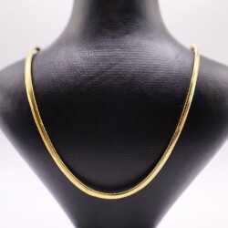 AgaKulche Italian Crushed Herringbone Chain Necklace 10 Gram 14 Carat - 1