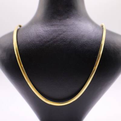 AgaKulche Italian Crushed Herringbone Chain Necklace 10 Gram 14 Carat - 1