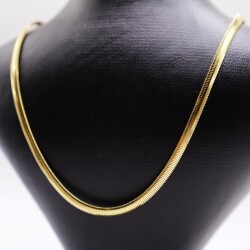 AgaKulche Italian Crushed Herringbone Chain Necklace 10 Gram 14 Carat - 2