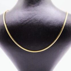 AgaKulche Italian Crushed Herringbone Chain Necklace 4,60 Gram 14 Carat - 1