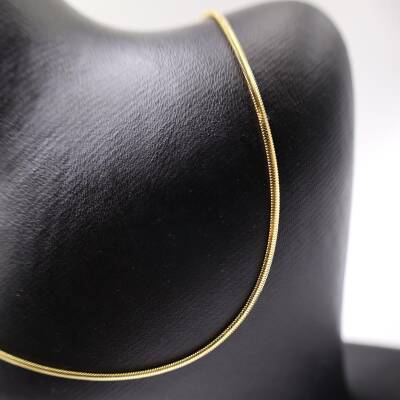 AgaKulche Italian Crushed Herringbone Chain Necklace 4,60 Gram 14 Carat - 3