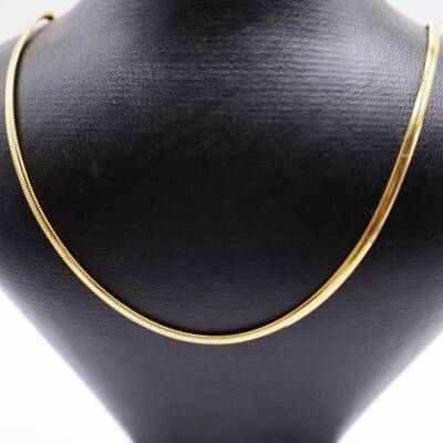 AgaKulche Italian Crushed Herringbone Chain Necklace 6,50 Gram 14 Carat - 2