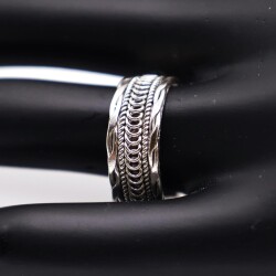 AgaKulche Silver Adjustable Men's Helix Ring - 3