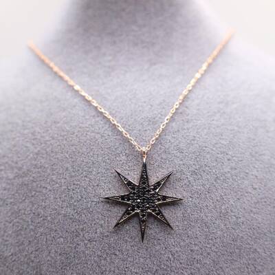 AgaKulche Silver Black Star Ghost Necklace - 1