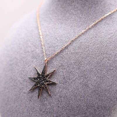 AgaKulche Silver Black Star Ghost Necklace - 2