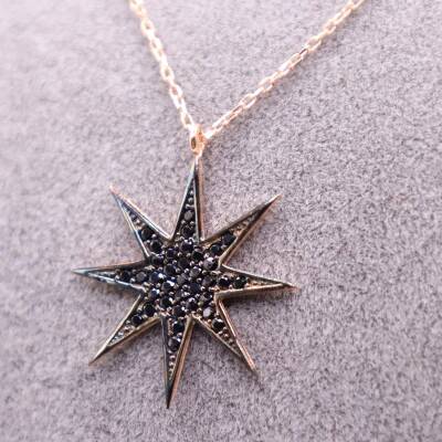 AgaKulche Silver Black Star Ghost Necklace - 3