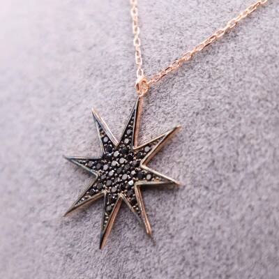 AgaKulche Silver Black Star Ghost Necklace - 4