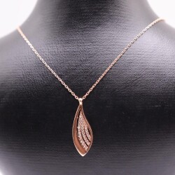 AgaKulche Silver Multi Stone Leaf Silver Ghost Necklace - 1