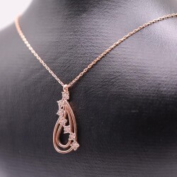 AgaKulche Silver Row Stone Drop Ghost Necklace - 3