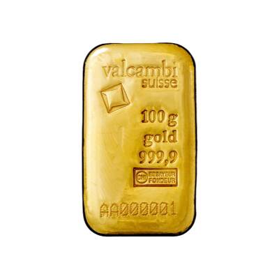 AgaKulche Valcambi 100 gr 999.9 24 Carat Gold Bullion - 1