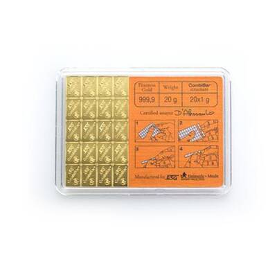 AgaKulche Valcambi 20 x 1 gr CombiBar 24 Carat Gold Bullion with 14 Days Future Delivery - 2