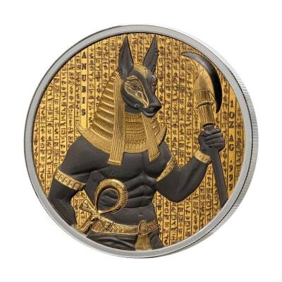 Anubis Golden Darkness Of Egypt 2024 1 Ons 31.10 Gram Gümüş Sikke Coin (999.0) - 1