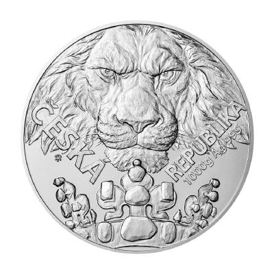 Czech Lion 2023 1 Kilogram 1000 Gram Gümüş Sikke Coin (999.0) - 1