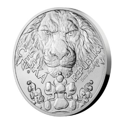 Czech Lion 2023 5 Ons 155.50 Gram Gümüş Sikke Coin (999.0) - 2