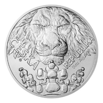 Czech Lion 2023 5 Ounce 155.50 Gram Silver Coin (999.0) - 1