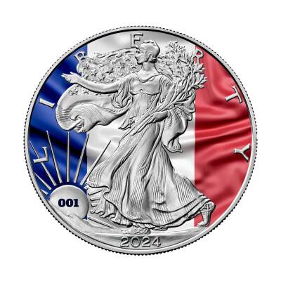 France Flags Of The World 2024 1 Ounce 31.10 Gram Silver Coin (999.0) - 1