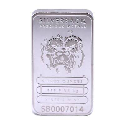  Gorilla 5 Ounce 155,5 Gram Silver Bar (999.0) - 1