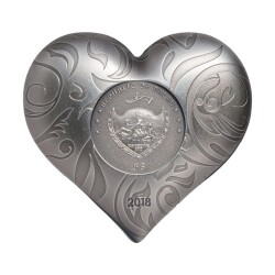  Heart Shape 2018 1 Ounce 31.10 Gram Silver Coin (999.0) - 2