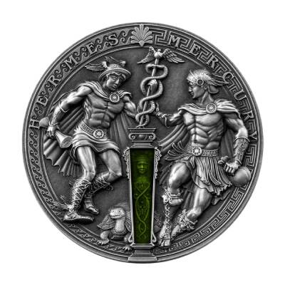  Hermes And Mercury 2022 2 Ons 62.20 Gram Gümüş Sikke Coin (999.0) - 1