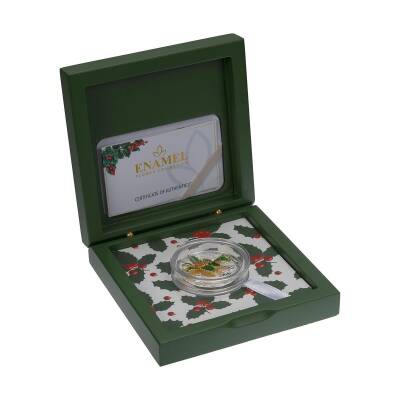 Holly Enamel Flower Collection 2021 1 Ounce 31.10 Gram Silver Coin (999.0) - 4