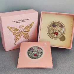 I Love You Lady With Butterflies 2023 145 Gram Gümüş Kaplama Bakır Sikke Coin - 5