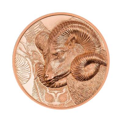 Magnificent Argali 2022 50 Gram Bakır Sikke Coin (999.0) - 1