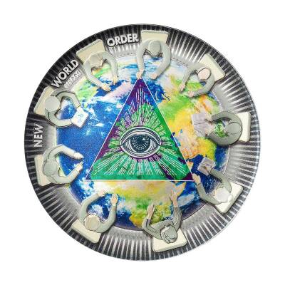 New World Order Great Conspiracie 2021 2 Ons 62.20 Gram Gümüş Sikke Coin (999.0) - 1