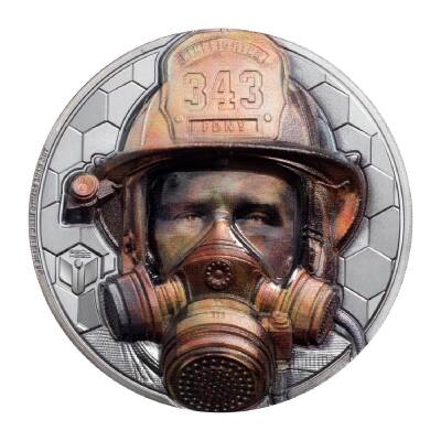 Real Heroes Firefighter 2021 3 Ounce 93.30 Gram Silver Coin (999.0) - 1