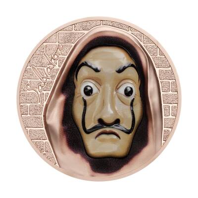  Salvatore Dali Money Heist Revolutionary Masks 2018 1 Ounce 31.10 Gram Silver Coin (999.0) - 1