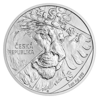 Silver 2 Ounce Bullion Coin Czech Lion 2024 Stand (999.0) - 1