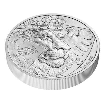 Silver 2 Ounce Bullion Coin Czech Lion 2024 Stand (999.0) - 3