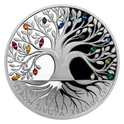 Tree of Life Rainbow 1 Ons Kristal Gümüş Sikke Coin (999.0) - 1