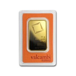 Valcambi 50 Gram Orange Gold (999.9) 24 K Gold Bar - 1