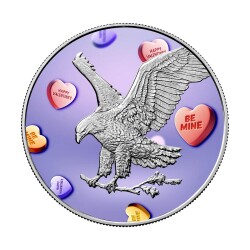  Valentine Day Walking Liberty Eagle 2024 1 Ounce 31.10 Gram Silver Coin (999.0) - 2