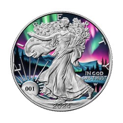 Walking Liberty Northern Lights 2024 1 Ounce 31.10 Gram Silver Coin (999.0) - 1